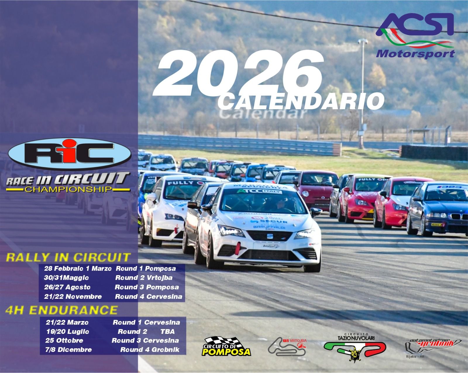 Calendario gare RIC 2026
